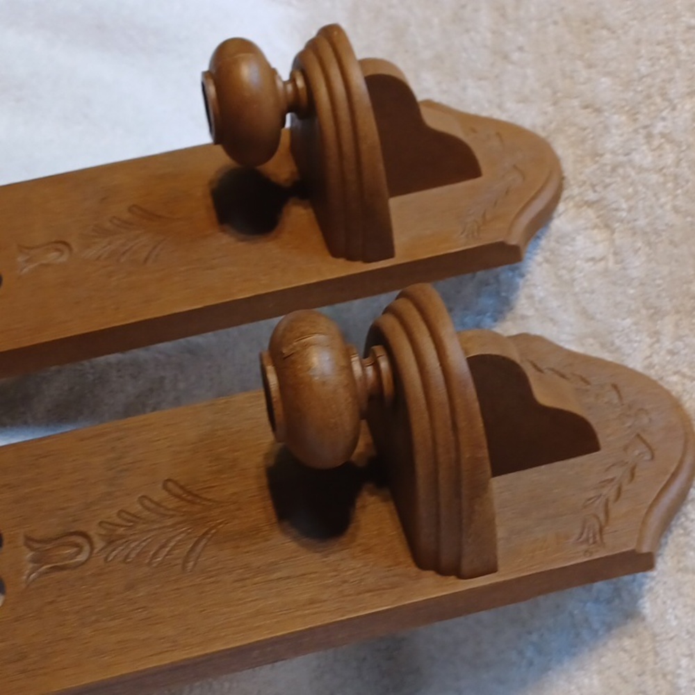 Wall candle holders wall sconces burwood wall decor pair of candle holde… - Picture 2 of 5